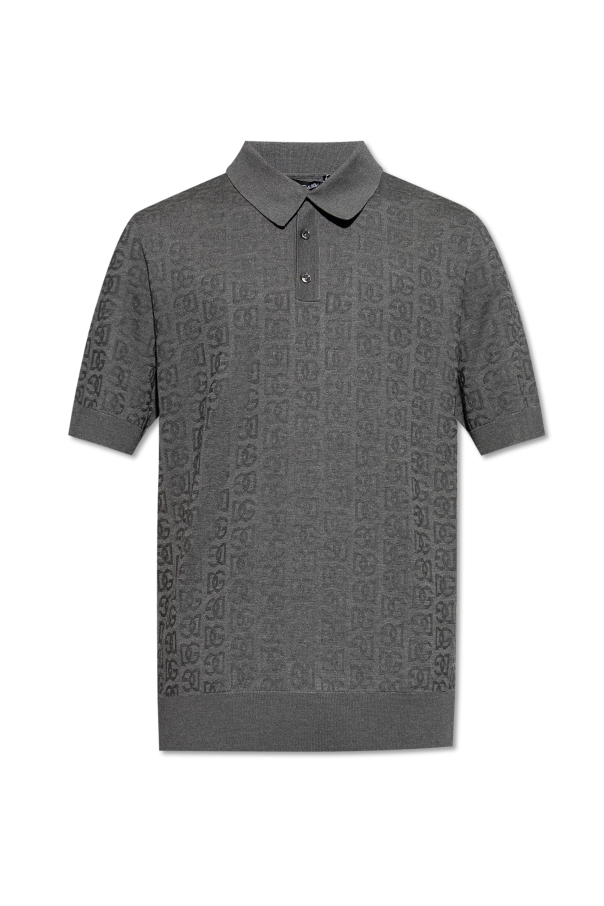 DOLCE & GABBANA シルク Dolce & Gabbana Silk polo with monogram | Men's Clothing
